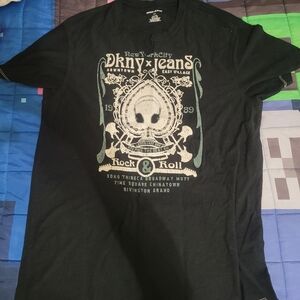 DKNY Black Rock & Roll Graphic Tee